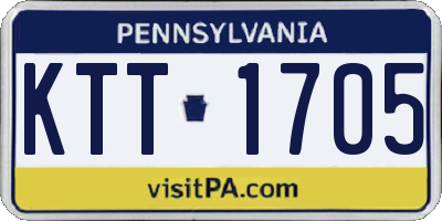 PA license plate KTT1705