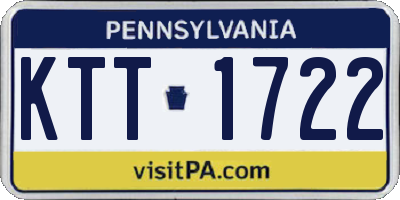 PA license plate KTT1722