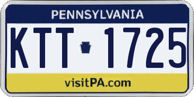 PA license plate KTT1725