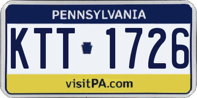 PA license plate KTT1726