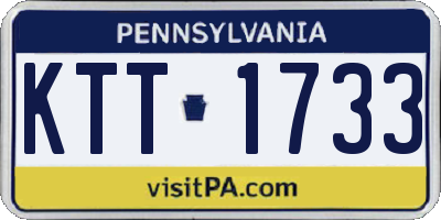 PA license plate KTT1733