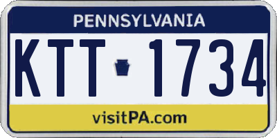 PA license plate KTT1734