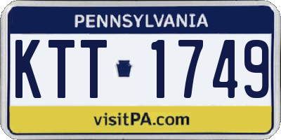 PA license plate KTT1749