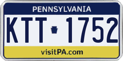 PA license plate KTT1752