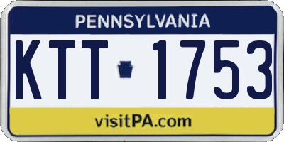 PA license plate KTT1753