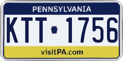 PA license plate KTT1756