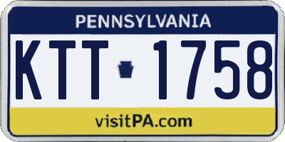 PA license plate KTT1758