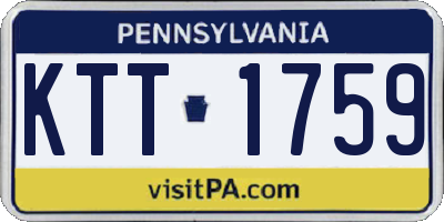 PA license plate KTT1759