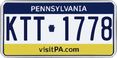 PA license plate KTT1778
