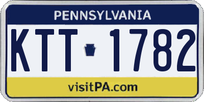 PA license plate KTT1782