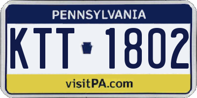 PA license plate KTT1802