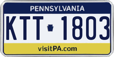 PA license plate KTT1803