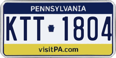 PA license plate KTT1804