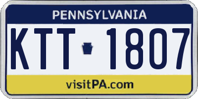 PA license plate KTT1807