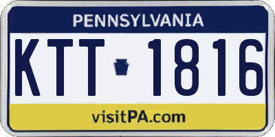 PA license plate KTT1816