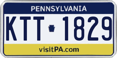 PA license plate KTT1829
