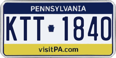 PA license plate KTT1840
