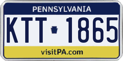 PA license plate KTT1865