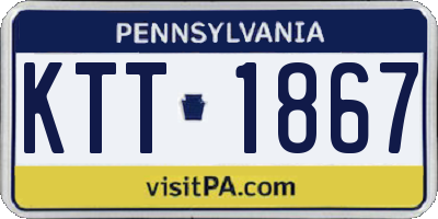 PA license plate KTT1867