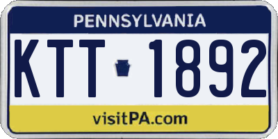PA license plate KTT1892