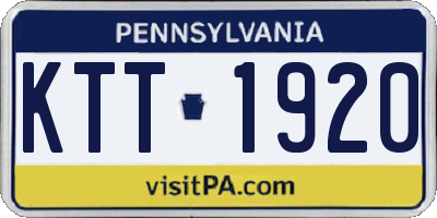 PA license plate KTT1920