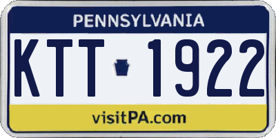 PA license plate KTT1922