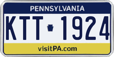 PA license plate KTT1924