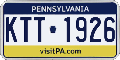 PA license plate KTT1926
