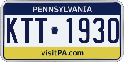 PA license plate KTT1930
