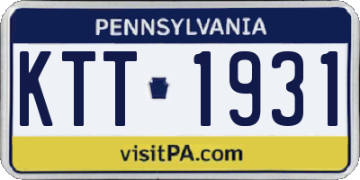 PA license plate KTT1931