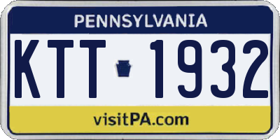 PA license plate KTT1932