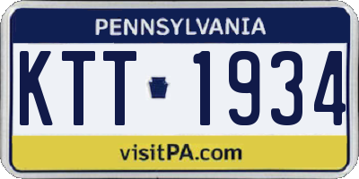 PA license plate KTT1934