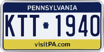 PA license plate KTT1940