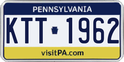 PA license plate KTT1962