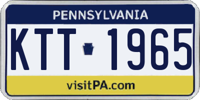 PA license plate KTT1965