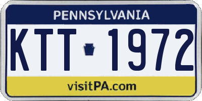 PA license plate KTT1972