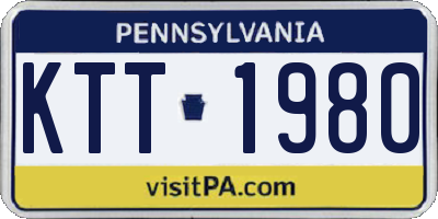 PA license plate KTT1980