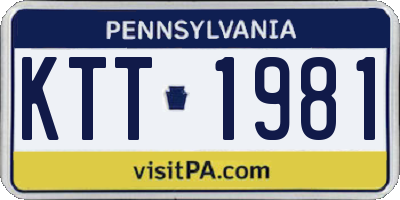PA license plate KTT1981