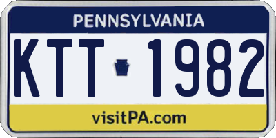 PA license plate KTT1982