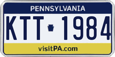 PA license plate KTT1984