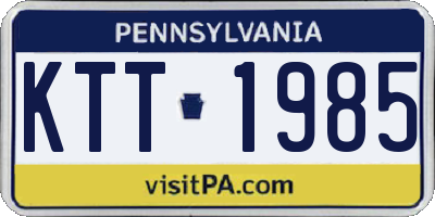 PA license plate KTT1985