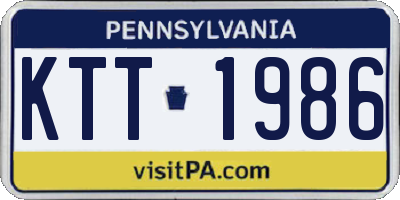 PA license plate KTT1986