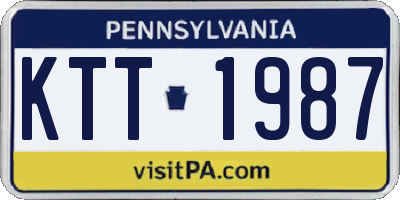 PA license plate KTT1987
