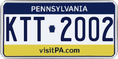PA license plate KTT2002