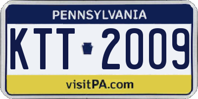 PA license plate KTT2009