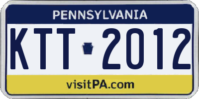 PA license plate KTT2012