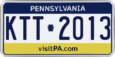 PA license plate KTT2013