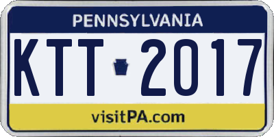 PA license plate KTT2017