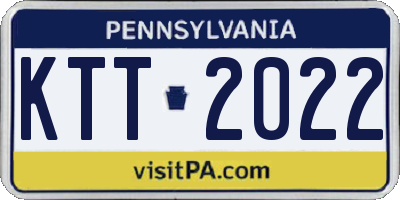 PA license plate KTT2022