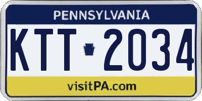 PA license plate KTT2034